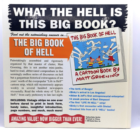 THE BIG BOOK OF HELL Hardcover 1st ed. Matt Groening SIMPSONS Cartoons VGUC 1990 - Picture 2 of 12